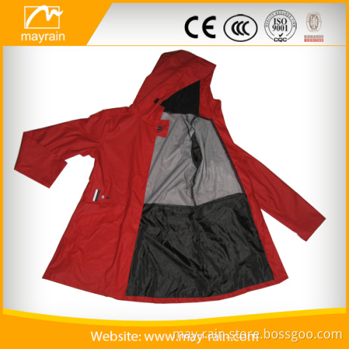 190T nylon rain jacket with PVC/PU coating